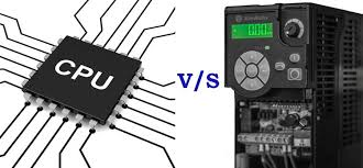 Comparison between microcontroller chip and industrial PLC controller.